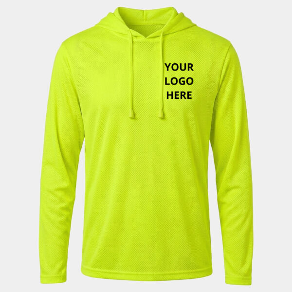 Custom Soft, Breathable Hi-Visibility Hooded Long Sleeve Shirt Thumbnail
