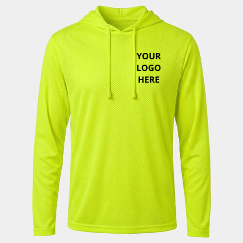 Custom Soft, Breathable Hi-Visibility Hooded Long Sleeve Shirt Thumbnail